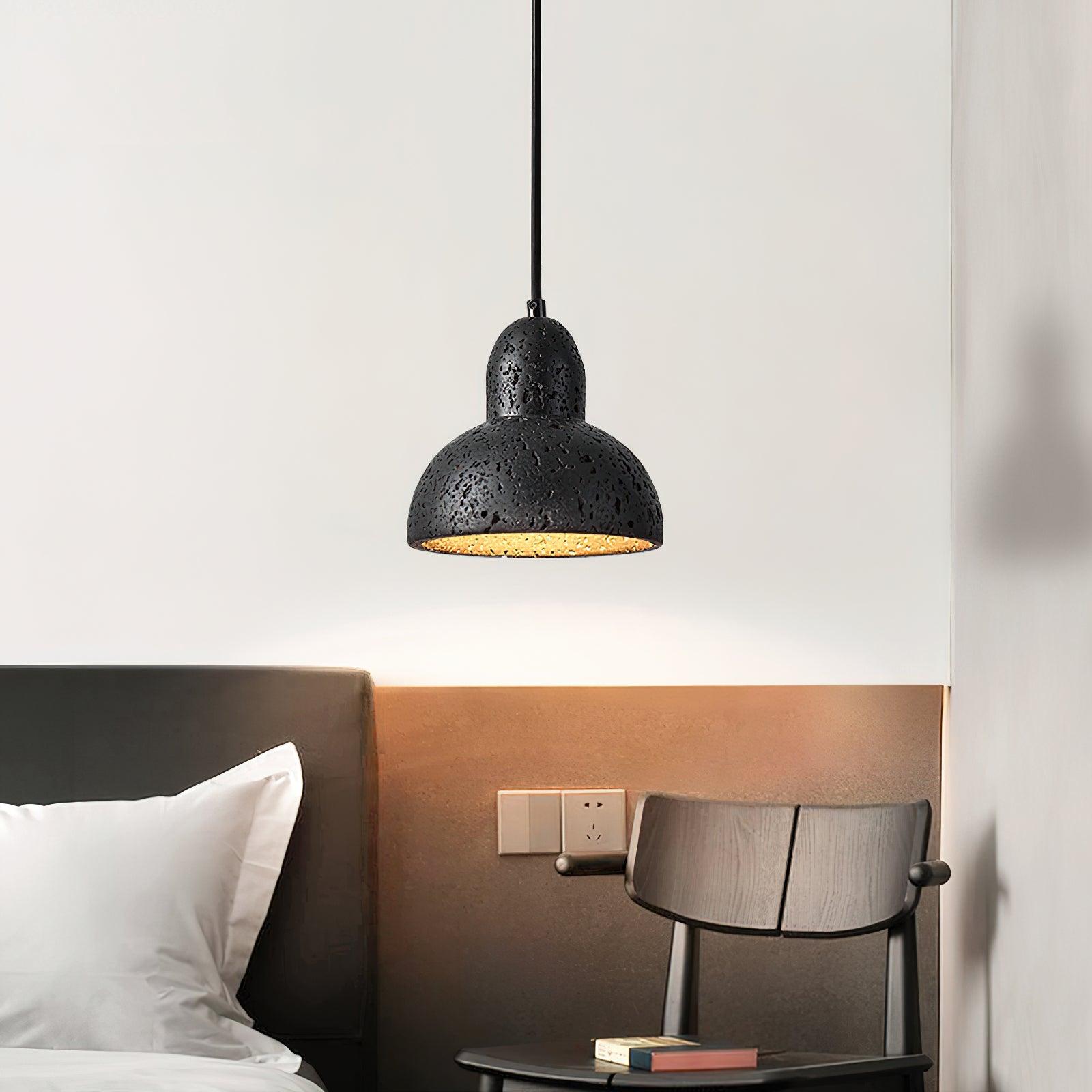 RoyaleGlow Travertine Pendant Light - Modern Natural Stone Hanging Lamp-Royale Basic