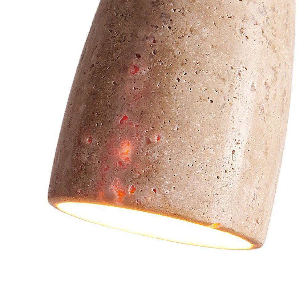 RoyaleGlow Travertine & Wood Pendant Light – Modern Minimalist Ceiling Fixture for Kitchen Island-Royale Basic