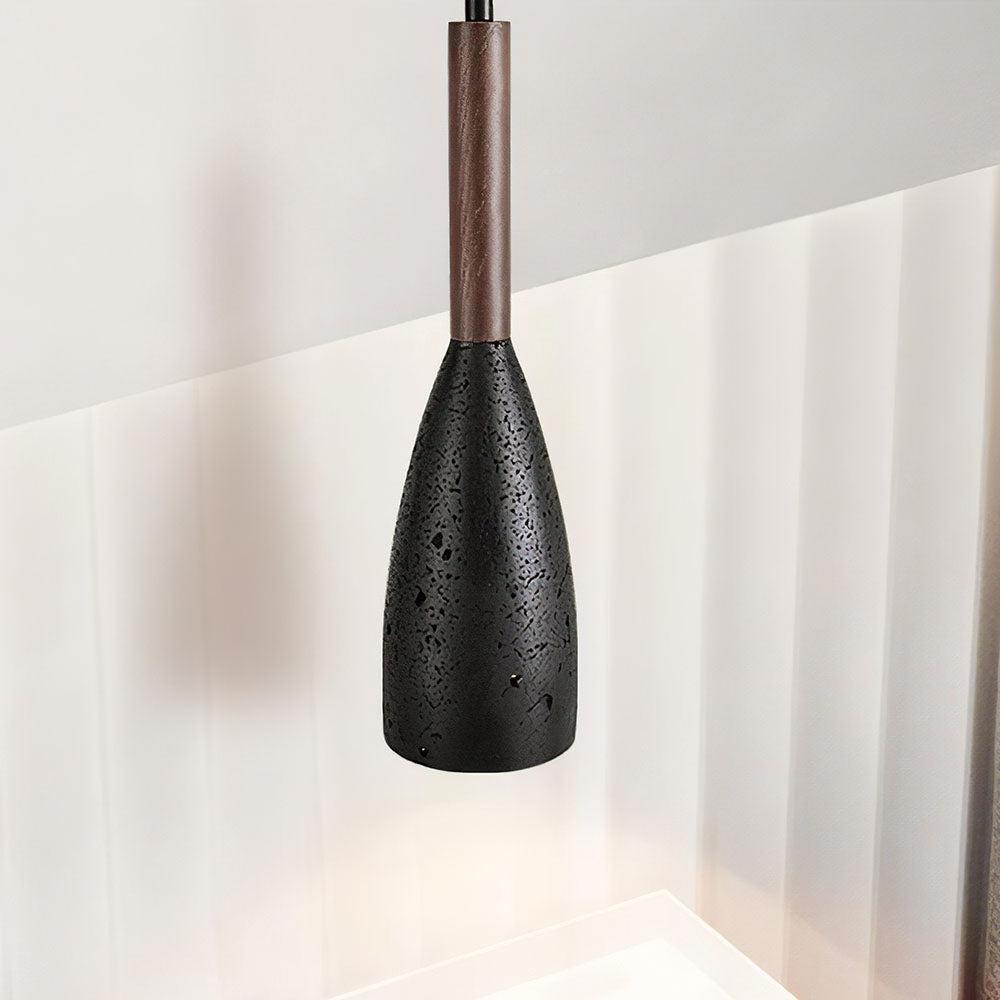 RoyaleGlow Travertine & Wood Pendant Light – Modern Minimalist Ceiling Fixture for Kitchen Island-Royale Basic