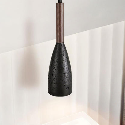 RoyaleGlow Travertine & Wood Pendant Light – Modern Minimalist Ceiling Fixture for Kitchen Island-Royale Basic