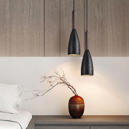 RoyaleGlow Travertine & Wood Pendant Light – Modern Minimalist Ceiling Fixture for Kitchen Island-Royale Basic