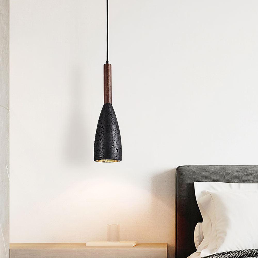 RoyaleGlow Travertine & Wood Pendant Light – Modern Minimalist Ceiling Fixture for Kitchen Island-Royale Basic