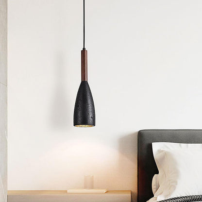 RoyaleGlow Travertine & Wood Pendant Light – Modern Minimalist Ceiling Fixture for Kitchen Island-Royale Basic