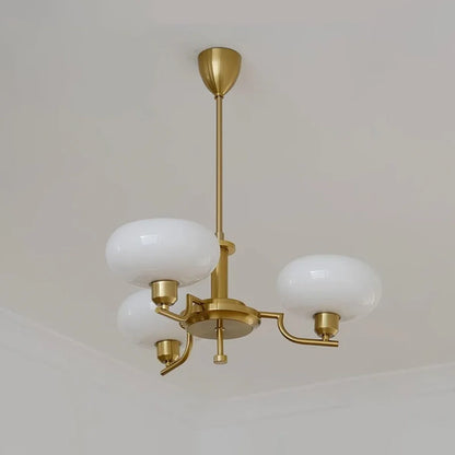 RoyaleGlow Vintage Brass Glass Chandelier Pendant Light - Royale Basic