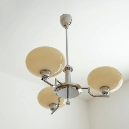 RoyaleGlow Vintage Brass Glass Chandelier Pendant Light - Royale Basic