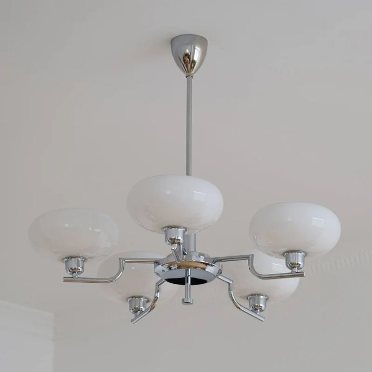 RoyaleGlow Vintage Brass Glass Chandelier Pendant Light - Royale Basic