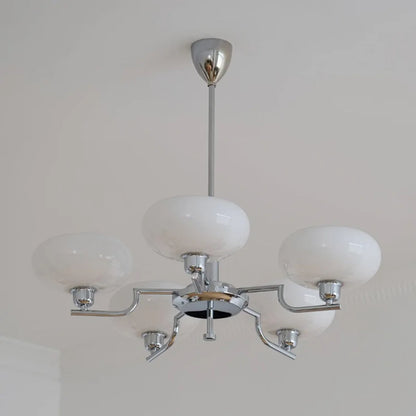 RoyaleGlow Vintage Brass Glass Chandelier Pendant Light - Royale Basic