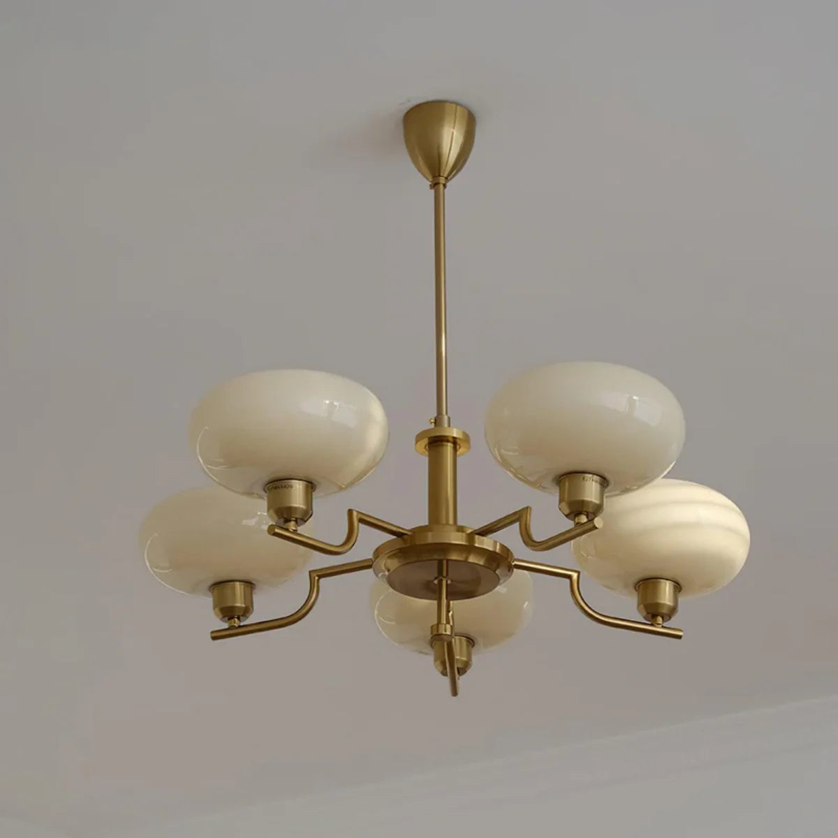 RoyaleGlow Vintage Brass Glass Chandelier Pendant Light - Royale Basic