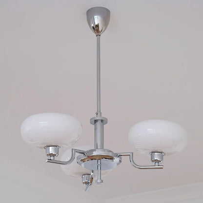 RoyaleGlow Vintage Brass Glass Chandelier Pendant Light - Royale Basic