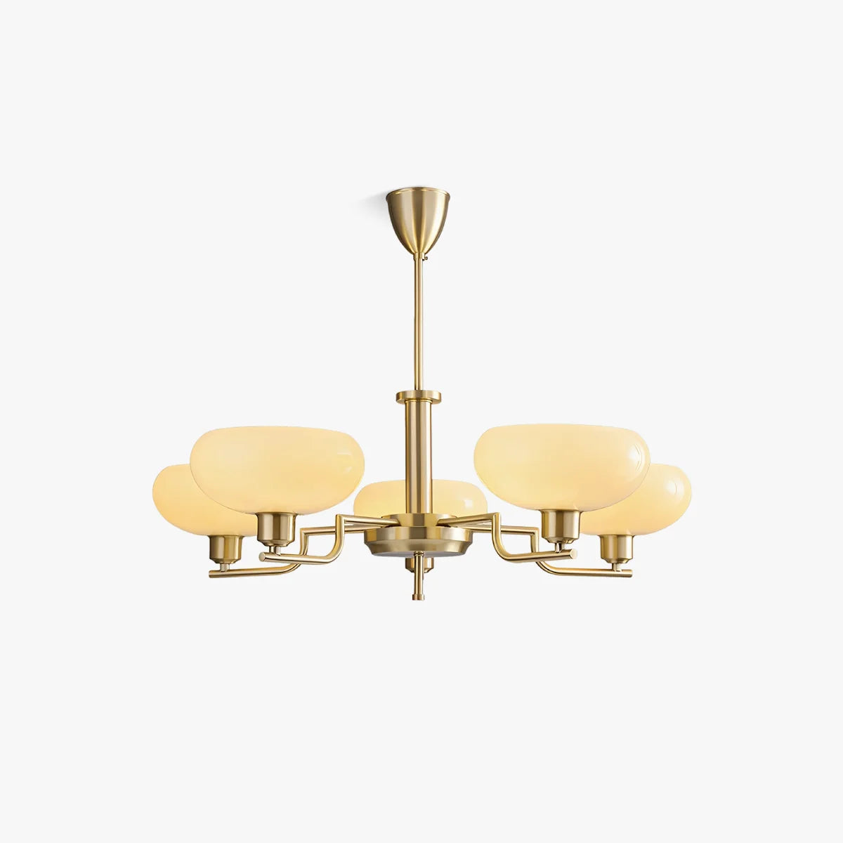 RoyaleGlow Vintage Brass Glass Chandelier Pendant Light - Royale Basic