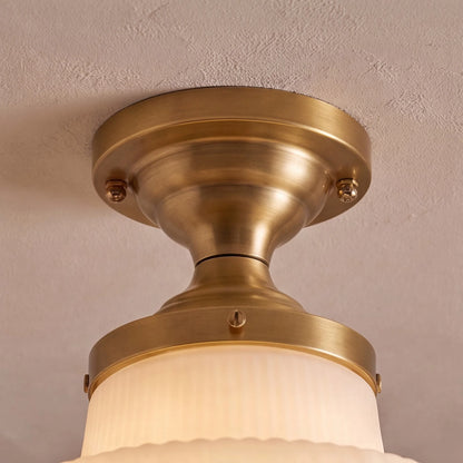 RoyaleGlow Vintage French Flush Mount Glass Ceiling Light Fixture - Royale Basic