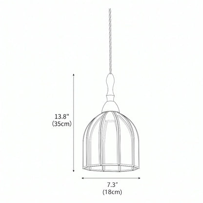 RoyaleGlow Vintage Wood And Textured Glass Pendant Light Kitchen Island Hanging Lamp - Royale Basic