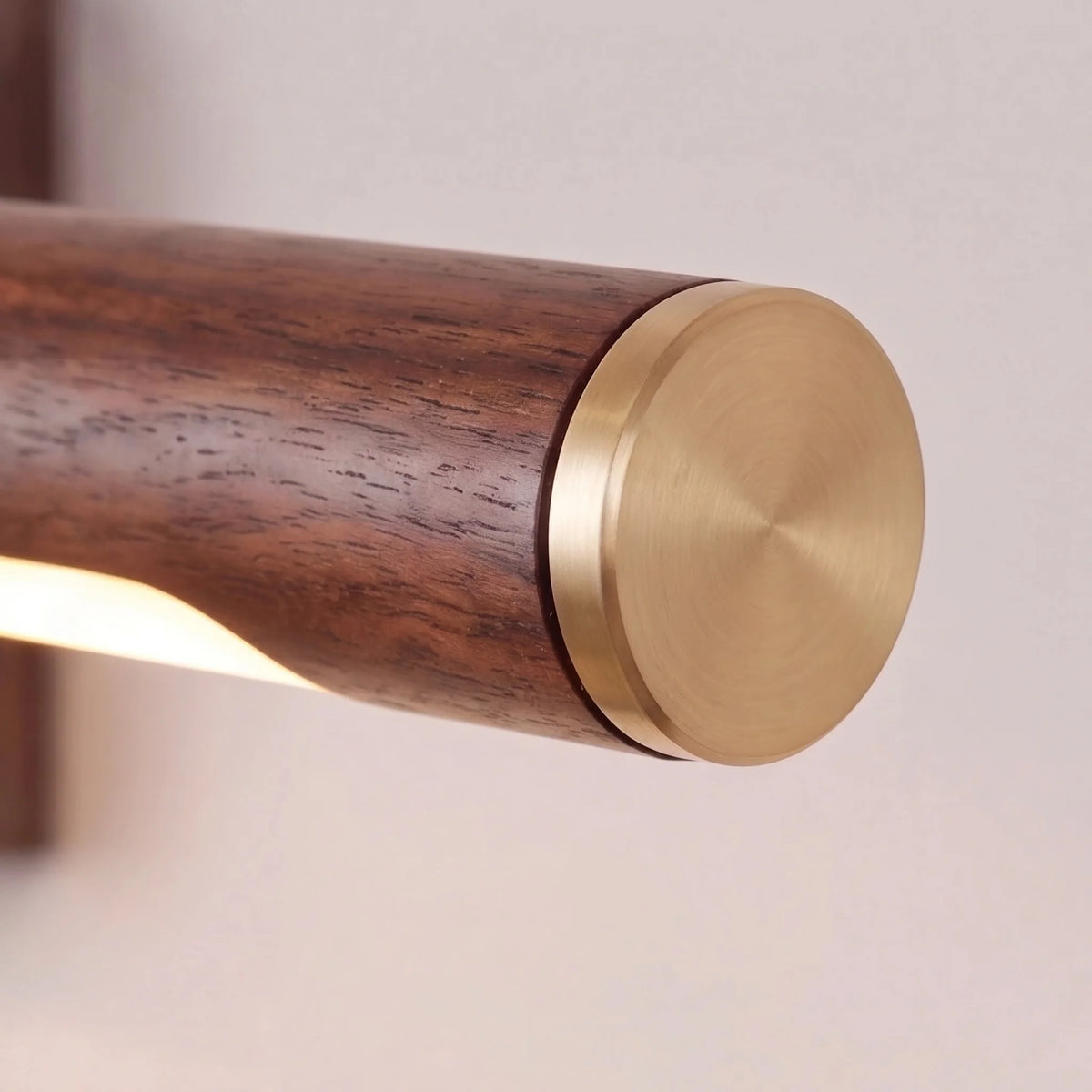 RoyaleGlow Walnut Linear LED Wall Light Adjustable Brass Modern Vanity Fixture - Royale Basic