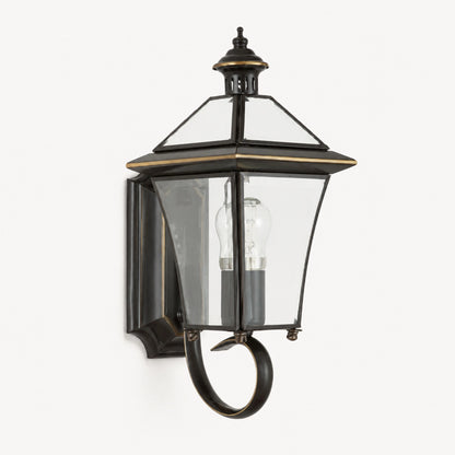RoyaleGlow Waterproof Brass Outdoor Wall Sconce Modern Garden Light IP65 Hardwired Lantern - Royale Basic