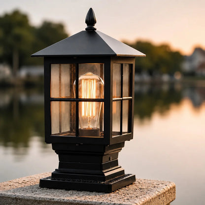 RoyaleGlow Waterproof Outdoor Pillar Light Traditional Dual Power LED Lamp - Royale Basic