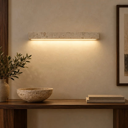 RoyaleGlow Yellow Travertine Linear LED Wall Light Minimalist Sconce - Royale Basic