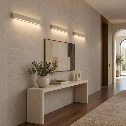 RoyaleGlow Yellow Travertine Linear LED Wall Light Minimalist Sconce - Royale Basic