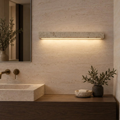 RoyaleGlow Yellow Travertine Linear LED Wall Light Minimalist Sconce - Royale Basic
