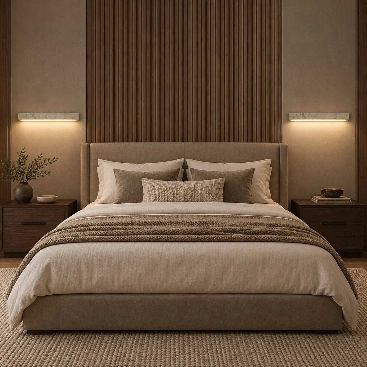 RoyaleGlow Yellow Travertine Linear LED Wall Light Minimalist Sconce - Royale Basic