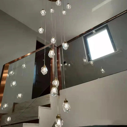 Royelux 3-Light Gold LED Crystal Chandelier Pendant Ceiling Light, Adjustable Drop - Royale Basic