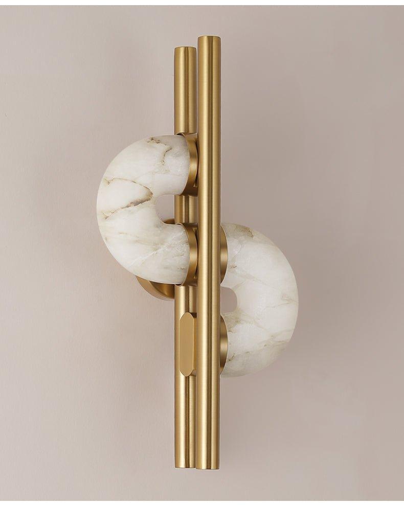 Royelux Alabaster Dual Disc Sconce - Modern LED Wall Light for Hallways-Royale Basic