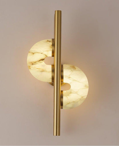 Royelux Alabaster Dual Disc Sconce - Modern LED Wall Light for Hallways-Royale Basic