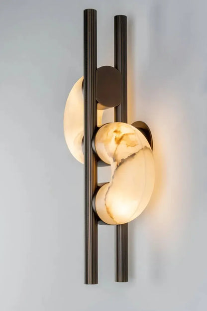 Royelux Alabaster Dual Disc Sconce - Modern LED Wall Light for Hallways-Royale Basic