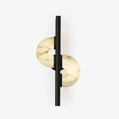Royelux Alabaster Dual Disc Sconce - Modern LED Wall Light for Hallways-Royale Basic