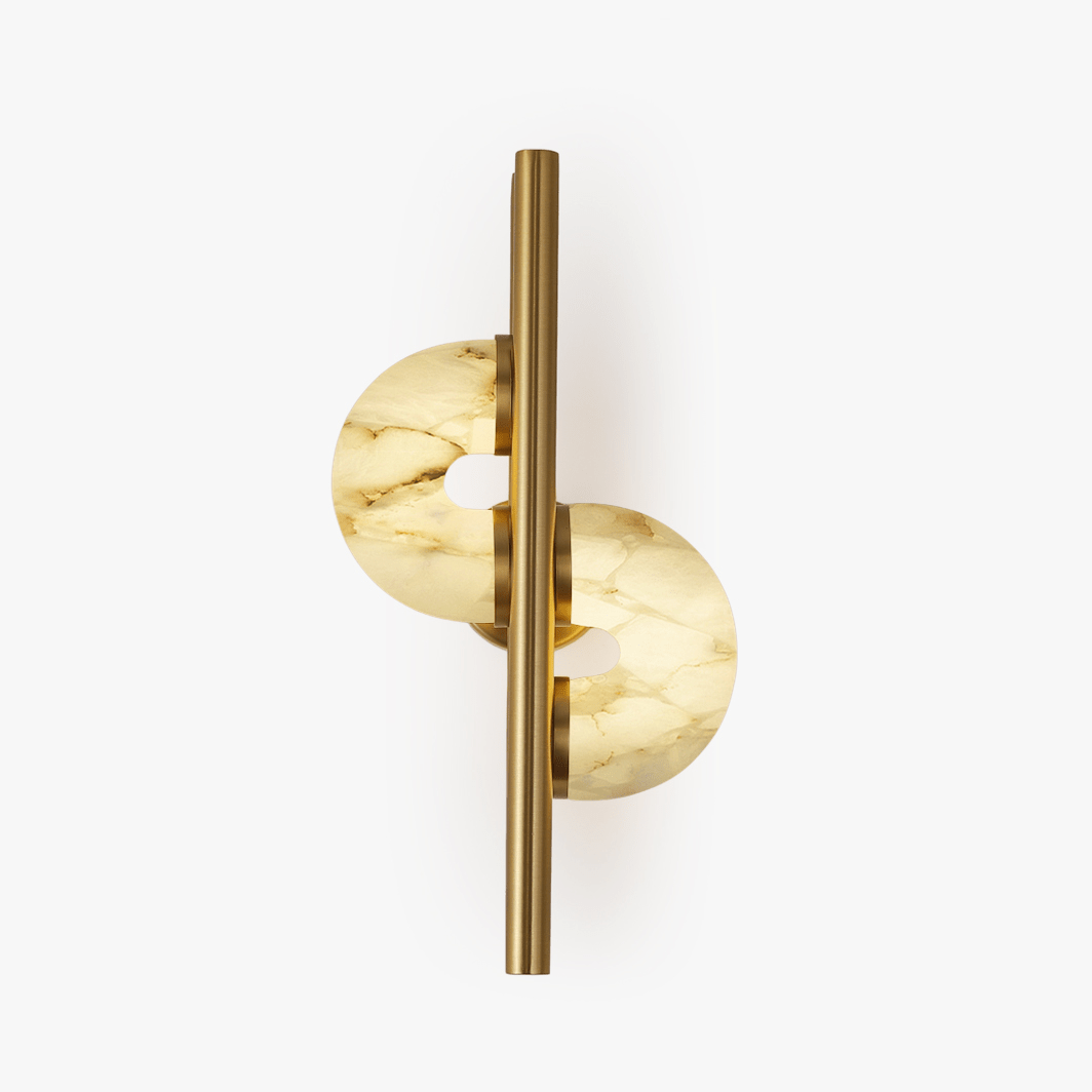 Royelux Alabaster Dual Disc Sconce - Modern LED Wall Light for Hallways-Royale Basic