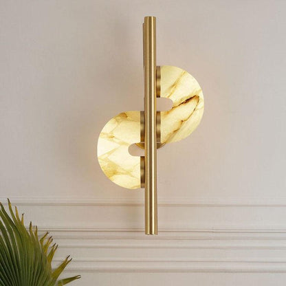 Royelux Alabaster Dual Disc Sconce - Modern LED Wall Light for Hallways-Royale Basic