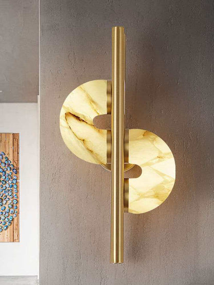 Royelux Alabaster Dual Disc Sconce - Modern LED Wall Light for Hallways-Royale Basic