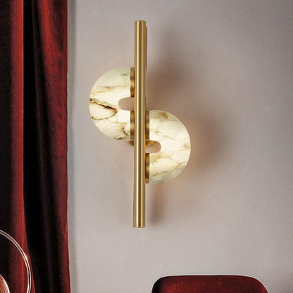 Royelux Alabaster Dual Disc Sconce - Modern LED Wall Light for Hallways-Royale Basic