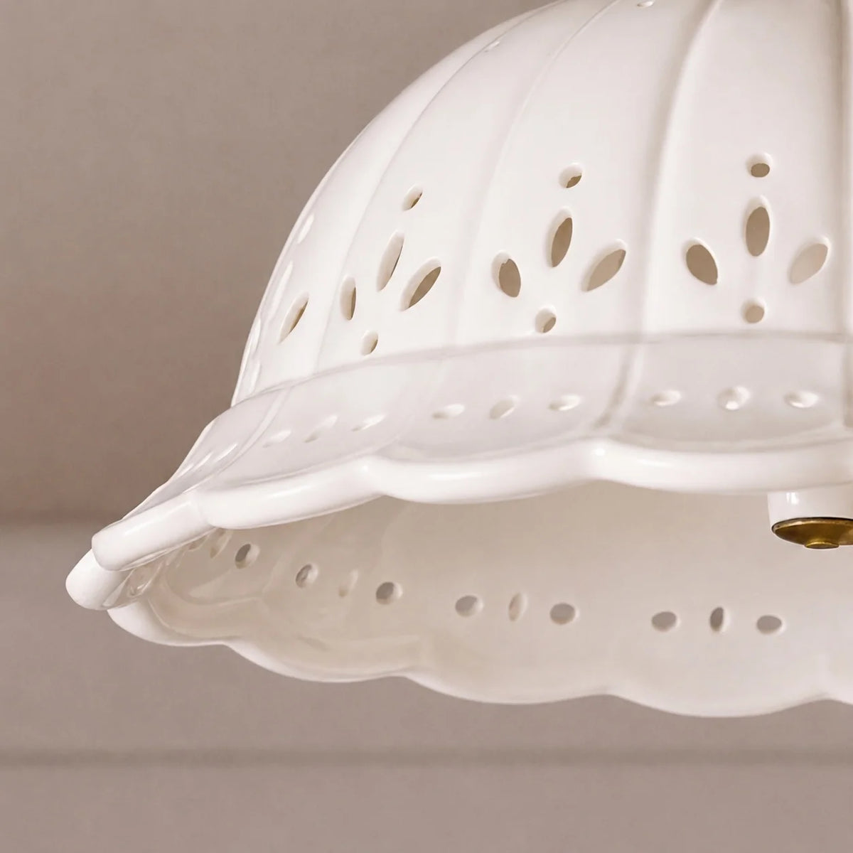 Royelux Antique Brass Flush Mount Ceiling Light with Ceramic Shade Indoor Lighting - Royale Basic