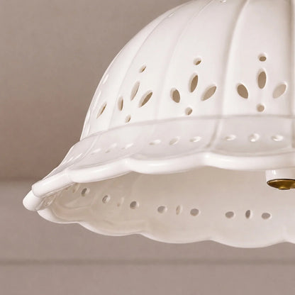 Royelux Antique Brass Flush Mount Ceiling Light with Ceramic Shade Indoor Lighting - Royale Basic