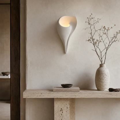 Royelux Conch Plaster Wall Sconce Modern Shell Wall Lamp White Ambient Lighting - Royale Basic