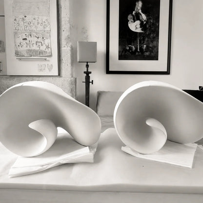 Royelux Conch Plaster Wall Sconce Modern Shell Wall Lamp White Ambient Lighting - Royale Basic