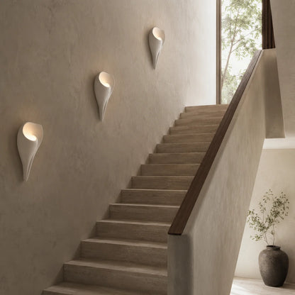 Royelux Conch Plaster Wall Sconce Modern Shell Wall Lamp White Ambient Lighting - Royale Basic