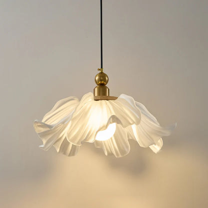 Royelux Frosted Glass Floral Pendant Light Modern Flower Hanging Lamp - Royale Basic