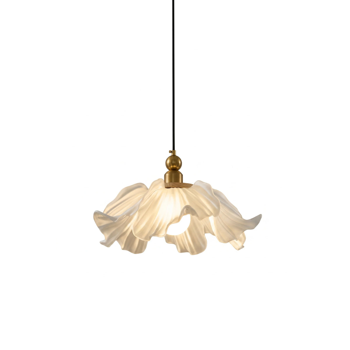 Royelux Frosted Glass Floral Pendant Light Modern Flower Hanging Lamp - Royale Basic