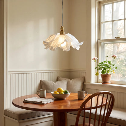 Royelux Frosted Glass Floral Pendant Light Modern Flower Hanging Lamp - Royale Basic