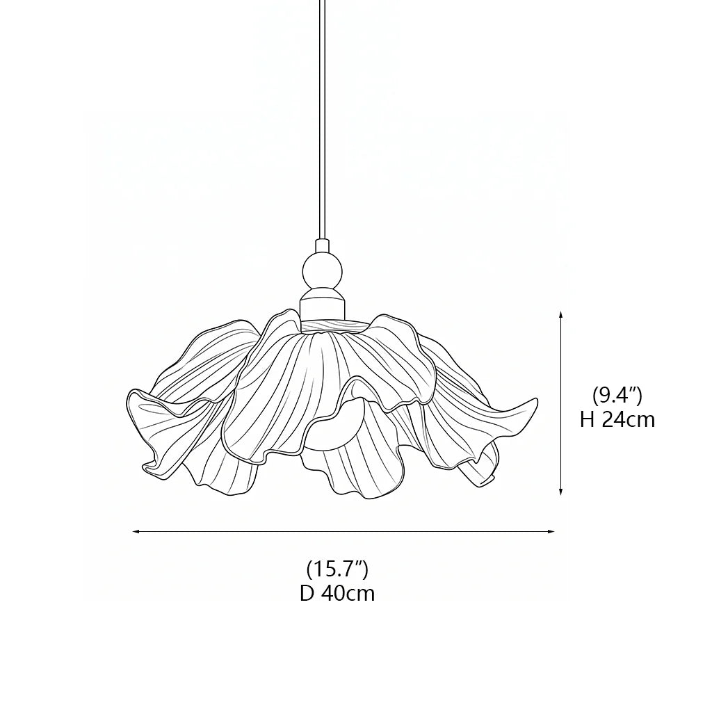 Royelux Frosted Glass Floral Pendant Light Modern Flower Hanging Lamp - Royale Basic