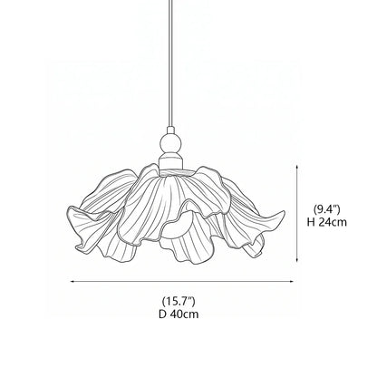 Royelux Frosted Glass Floral Pendant Light Modern Flower Hanging Lamp - Royale Basic