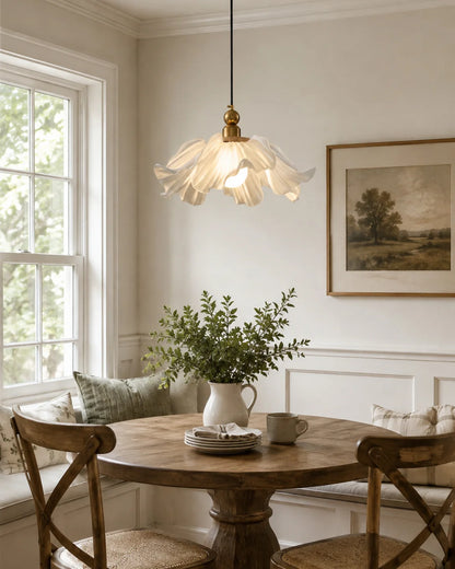 Royelux Frosted Glass Floral Pendant Light Modern Flower Hanging Lamp - Royale Basic