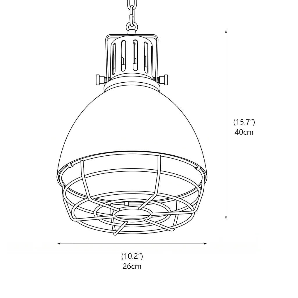 Royelux Industrial Caged Pendant Light Vintage Warehouse Ceiling Lamp - Royale Basic