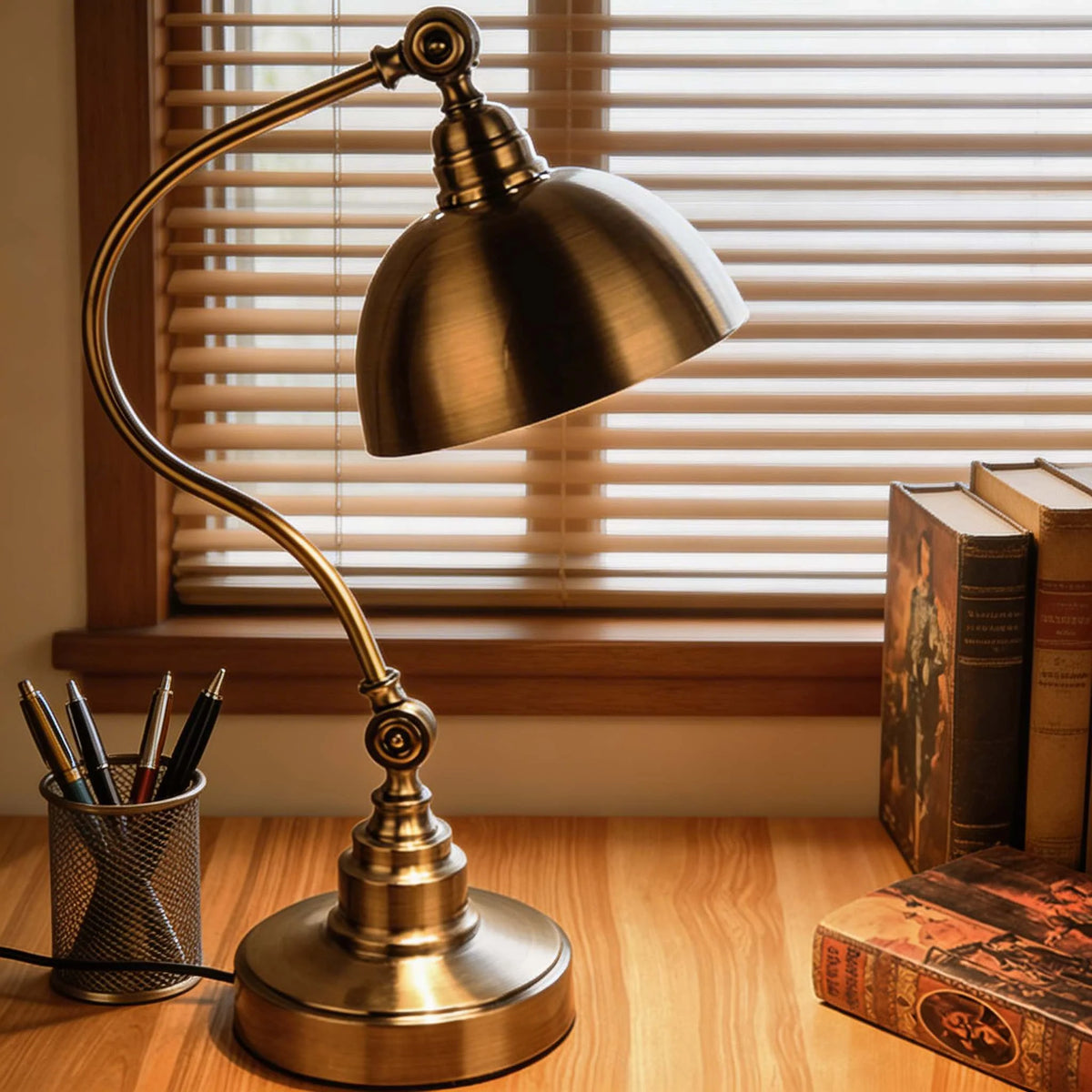 Royelux Industrial Vintage Desk Lamp Adjustable Iron LED Reading Light For Home Office - Royale Basic