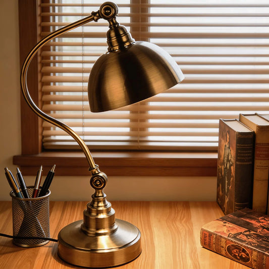 Royelux Industrial Vintage Desk Lamp - Adjustable Iron LED Reading Light For Home Office - Royale Basic