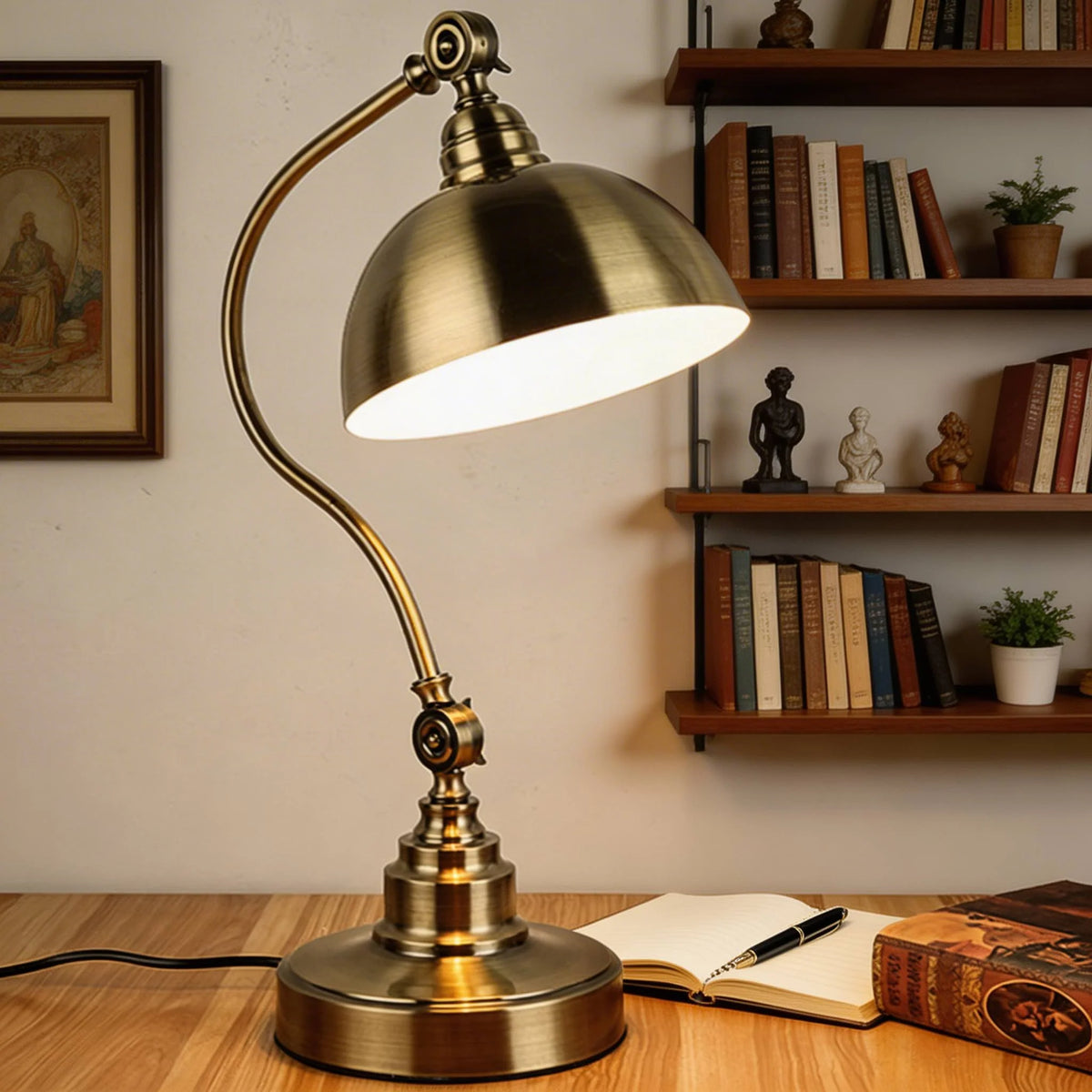 Royelux Industrial Vintage Desk Lamp Adjustable Iron LED Reading Light For Home Office - Royale Basic