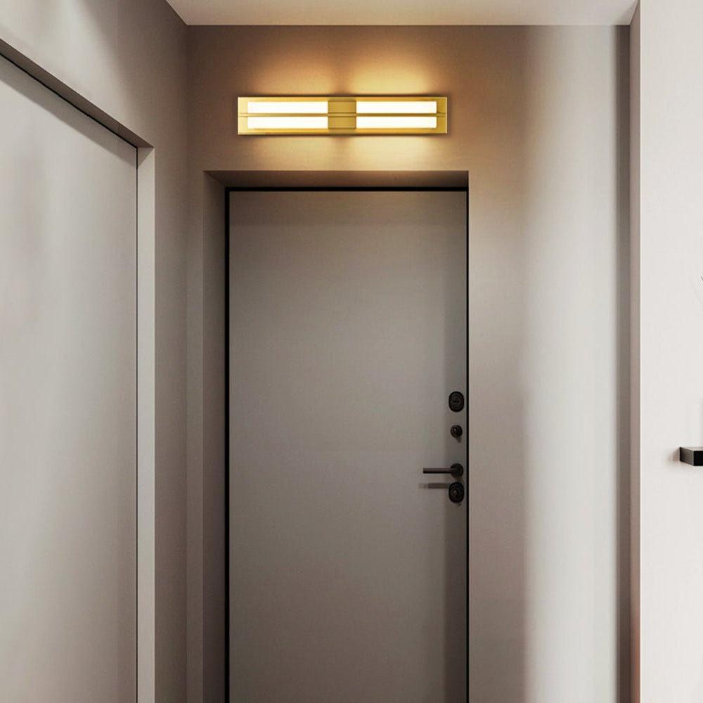 Royelux Modern Alabaster Brass Wall Sconce - Elegant Rectangular LED Lighting for Home-Royale Basic