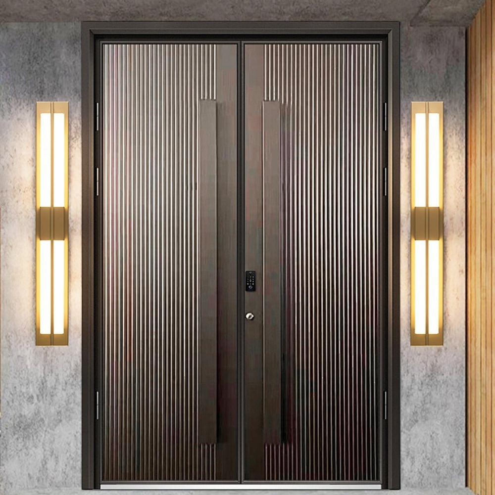 Royelux Modern Alabaster Brass Wall Sconce - Elegant Rectangular LED Lighting for Home-Royale Basic