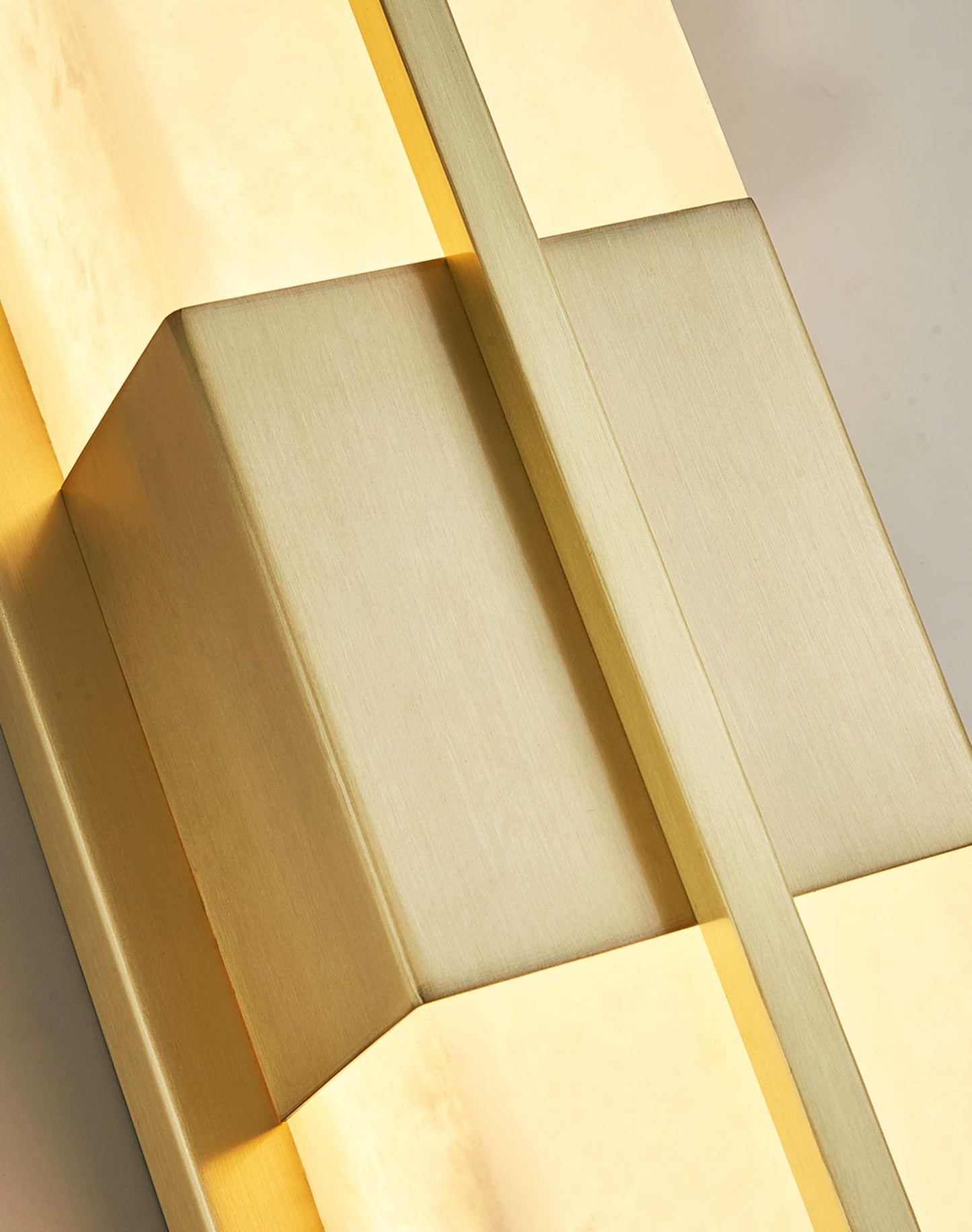 Royelux Modern Alabaster Brass Wall Sconce - Elegant Rectangular LED Lighting for Home-Royale Basic